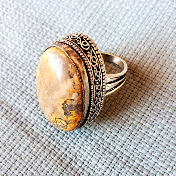 New Bumblebee Jasper 925 Silver Ring. - Picture 9 of 12